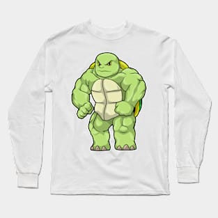 Turtle as Bodybuilder with Six pack Long Sleeve T-Shirt